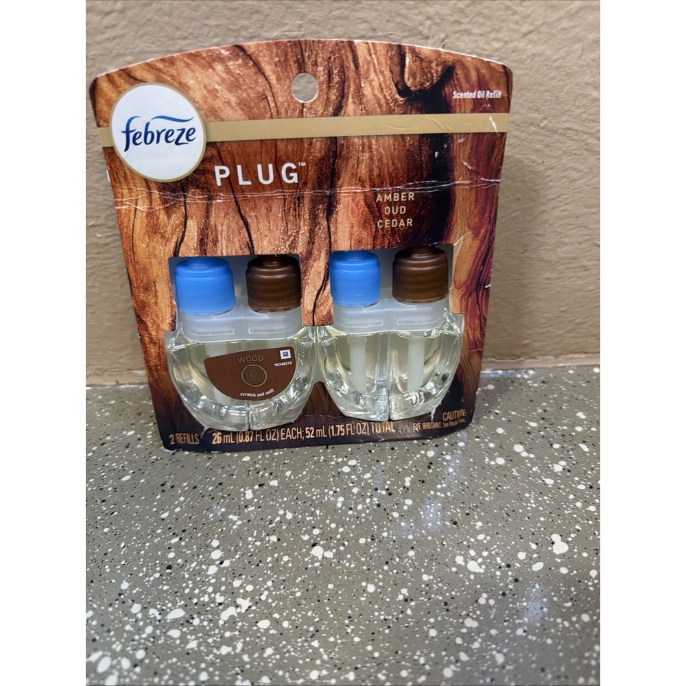 FEBREZE PLUG Scented‎ OIL REFILLS WOOD~ AMBER OUD CEDAR